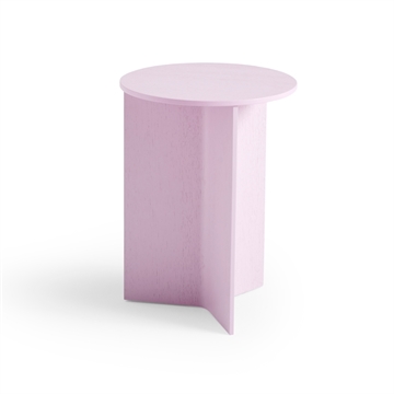 HAY Slit Table Wood Round High - Pink